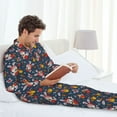 thumbnail image 4 of Salouo Christmas Bunny A Print Button-Front Long Sleeve Pajama Set for Men, Soft 2Pjs Men's Long Sleeve Sleepwear -XX-Large, 4 of 7