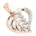 thumbnail image 4 of 10K Rose Gold Round Diamond Cut Out Journey Heart Pendant Love Charm 0.08 Ct., 4 of 6