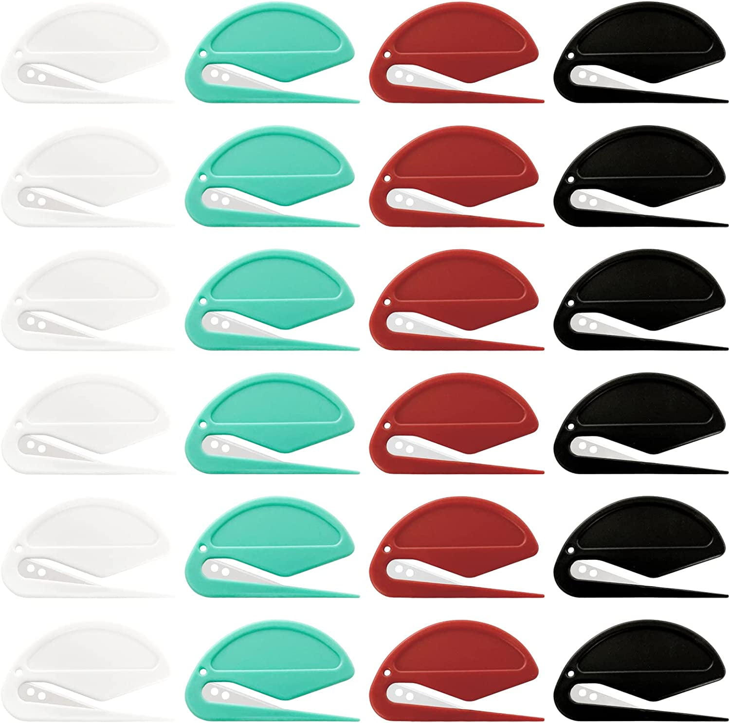 24 Pack Letter Openers Envelope Slitters, Plastic Mail Opener with