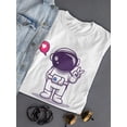 thumbnail image 3 of Astronaut Peace Sign T-Shirt Shaped T-Shirt Women -Image by Shutterstock, Female 3X-Large, 3 of 4