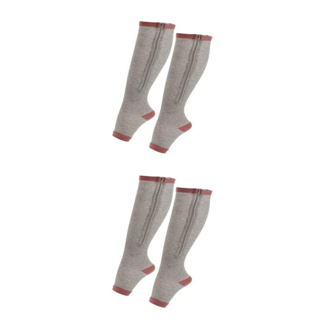 Guardoinrt Chaussettes de Compression Anti-Humidité et à Fermeture à Glissière Durable Conçues pour Exceller dans le Gris S/M 2Set