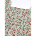 thumbnail image 5 of DressBerry Women’s Printed Poly Georgette Sweetheart Neck Puff Elbow Sleeves Calf Length Light Weighted Tiered Hem Casual&nbsp;Summerwear Beachwear Partywear All Purpose One Piece Dress, 5 of 7