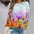 thumbnail image 4 of Nueva camiseta de manga larga con estampado gráfico de pintura al óleo para mujer, camiseta larga de calle con cuello redondo, camiseta holgada Y2k, 4 of 5