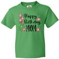 thumbnail image 3 of Inktastic Happy Birthday, Mom Pink Flowers Youth T-Shirt, 3 of 5