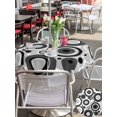 thumbnail image 5 of Outdoor Tablecloth with Umbrella Hole for Patio/Picnic/Party/Camping, Black Grey Abstract Waterproof Table Cloth Round Cover Washable, Modern Geometric Polka Dot (Dia 60"), 5 of 8