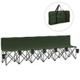 thumbnail image 1 of Outsunny Chaise de Camping Pliante 6 Places avec Porte-Gobelet pour le Camping, Vert Foncé, 1 of 10