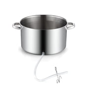 Cook N Home Basics 11 Quart Steam Canner Juice Extractor with Water / Cooking Pan, Mirror Satin Stainless Steel, Juice Pan, Strainer/Loading Pan, Lid, and Hose with Clamp