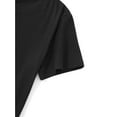 thumbnail image 3 of Women's Peace Sign Graphic T-Shirt with Inclusion Equality Acceptance Symbols - Black Short Sleeve Crew Neck Casual Top, Medium Stretch Spring Summer Tee, Casual Attire, Comfortable Fit, 3 of 6