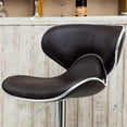 thumbnail image 4 of Roundhill Masaccio Cushioned Leatherette Upholstery Airlift Adjustable Swivel Barstool with Chrome Base, Set of 2, Multiple Colors Available, 4 of 7