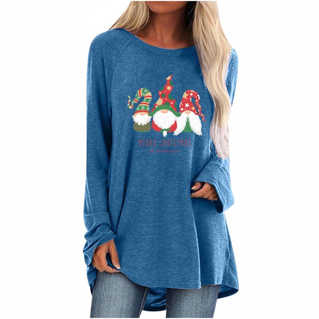 Tops para mujer Camisas Blusas Elegantes Camisas casuales de manga larga Estampado de moda Cómodo Transpirable Cuello redondo Odeerbi ODB-5