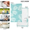 thumbnail image 3 of Dreamtimes 16x28 Inch Face Hand Towel Set Tropical Palm Leaf Mint Green Cotton Washcloths, Quick-Dry Highly Absorbent Bath Towels 2 Pcs for Bathroom Ktichen Travel SPA Gym, 3 of 7
