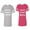 Men Heather / Women Pink, variant on World Okyest Husband Wife Unisex Couple Matching Cotton Jersey style T-Shirt Contrasting stripes on sleeves (Men Heather / Women Black) (Men S / Women S)