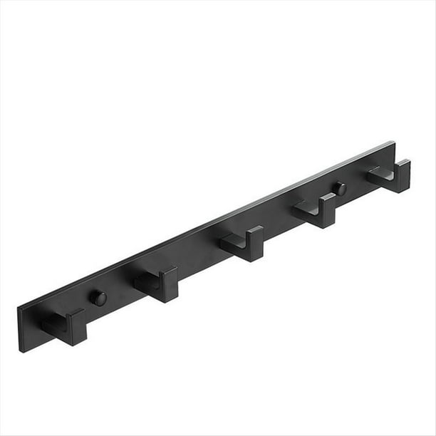 Herrajes para Baño Gancho para Ropa Perchero de Pared Perchero para Ropa Espacio de Almacenamiento para Toallas Negro