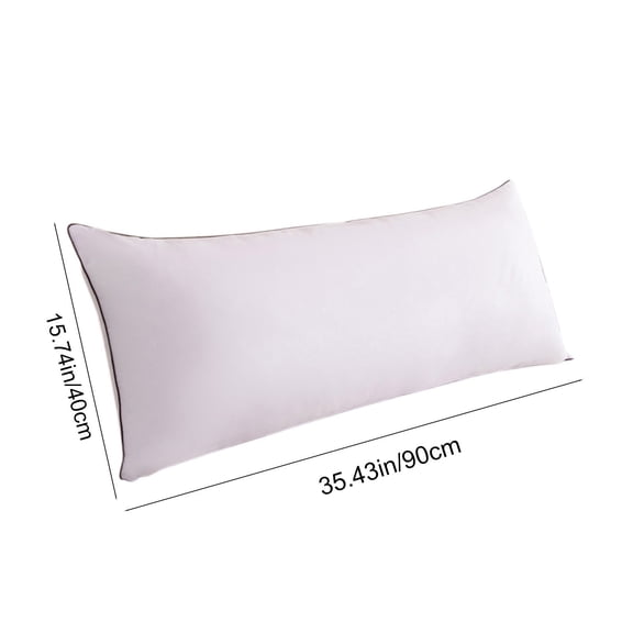 HCBY Down-Alternative Soft Body Pillow, Extra Long Polyester Sleeping Pillow Cushion for Sleeping and Lounging on Bed, Sofa or Floor(White,35.43"x15.74")