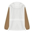 thumbnail image 6 of EchfiProm Packable Windbreaker Jacket Women Zip-up Beige Cycling Waterproof Hooded Lightweight Coat, 6 of 7