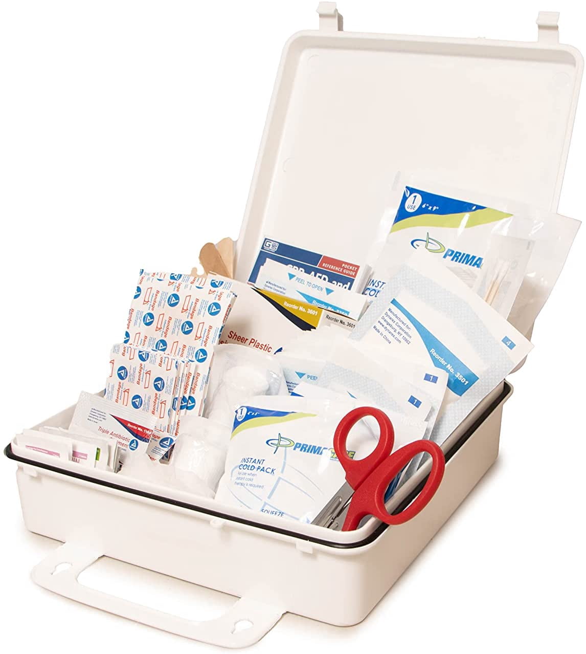 Primacare KC-50PPWM 50 Person Compact First Aid Kit with 232 Pieces Emergency Medical Supplies, Portable Kits for Home, School and Office, Wall Mount, 10x10x3 inches