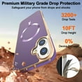 thumbnail image 2 of Dteck Magnetic for iPhone 16, Shockproof Ultra Slim Plating Electroplated PC TPU Drop-Resistant Cover Stylish Anti-Scratch Protection Shell Support Wireless Charging Cover, Darkpurple, 2 of 7