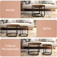 thumbnail image 4 of Juego de 2 Mesa de Centro para Sala, Mesa de Centro Redonda, Adecuada para Sala de Estar, Oficina, Balcón, Espacios Pequeños (Madera), 4 of 4