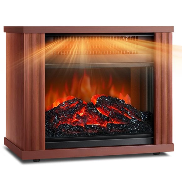Calentador eléctrico para chimenea LifePlus Portable de madera 1500W