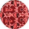 thumbnail image 1 of Ahgly Company Machine Washable Indoor Round Abstract Red Modern Area Rugs, 3' Round, 1 of 4