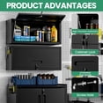 thumbnail image 2 of IKIMI 5-Piece Garage Storage Cabinet Set, Heavy Duty Metal Garage Cabinets System Workshop Set with 1* Tall Tool Cabinets+ 2 * Wall Mounted Cabinet+ 2 * Tool Cabinet with Wheels, Black, 2 of 7