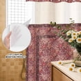 thumbnail image 3 of No Hook Shower Curtain, Red Boho Shower Curtains for Bathroom with See Through Top Window, Vintage Ethnic Tribe Abstract Art Floral Waterproof & Washable Bath Curtain Standard 72"x72", 3 of 9