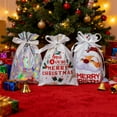thumbnail image 3 of Christmas Bags 30Pcs Christmas Drawstring Gift Bags Small Wrapping Bags 3 Design Goody Bags for Presents Xmas Gift Bags for Party, 3 of 6