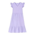 thumbnail image 4 of QNANSPI Young Girls Sundress,Girls Ruffle Dress,Summer Dresses Cute Double Layer Ruffle Sleeve Smocked Flowy Dress, 4 of 4