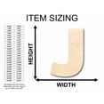thumbnail image 2 of Unfinished Wood Block Letter J - Craft - up to 46" DIY 12" / 1/8", 2 of 3