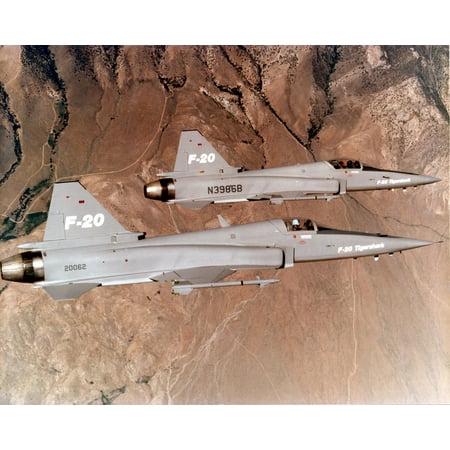 Air Force Aircraft Photos - LAMINATED POSTER Northrop F-20 two-aircraft formation (82-0062 and N3986B). (U.S. Air Force photo) Poster Print 24 x 36