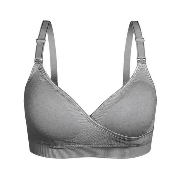 Women Seamless Breastfeeding Bra Cross Front Button Nursing Underwear