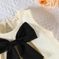 thumbnail image 4 of Adeawade Sundress For Girls 12-18 Months Round Neck Toddler Sleeveless Bowknot Embroider Dresses Party Dance Dress Leisure Clothes Beige, 4 of 6