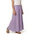 thumbnail image 6 of NAISIBABY Maxi Skirt for Girls, Elastic Waist Summer Casual Over the Knee Kids Flowy Tiered Long Skirt Purple 8T, 6 of 6