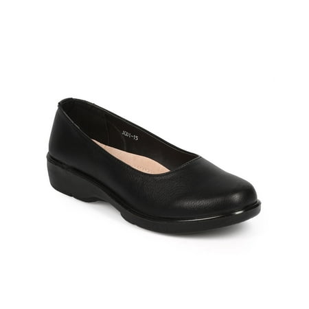 New Ladies Brown Wedge Heel - Women Leatherette Round Toe Slip On Low Heel Wedge Clog DH14