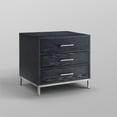 thumbnail image 6 of Shelby Black Chrome Side Table - 3 Drawers, T-Bar Handle in Chrome, Stainless Steel Brushed Finish Base, 6 of 10