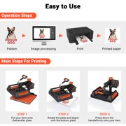 Ecojoy 11-in-1 Combo Heat Press Machine with Digital LCD Display & Double-Tube Heating Technology - 15x12 Large Platen for T-Shirts, Mugs, Hats & More