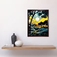 thumbnail image 2 of Forest Sunrise Landscape Sun Rays Patterns Blue Orange Pop Art Comic Book Halftone Art Print Framed Poster Wall Decor 12x16 inch, 2 of 5