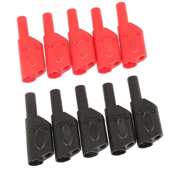 10 Conectores Macho De Banana Apilables, Totalmente Aislados, De Seguridad, Rojo Y Negro, De 4 Mm, Conexión De Prueba Eléctrica Niquelada Con Resorte De Latón De Alta