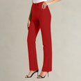 thumbnail image 3 of MVRLSH Womens Yoga Pants Soft Petite Size Button Stretch Pull On Lightweight Work Dress Slacks With Storage Pockets Leggings for Women Running Gym and Workout Red - XXL, 3 of 7