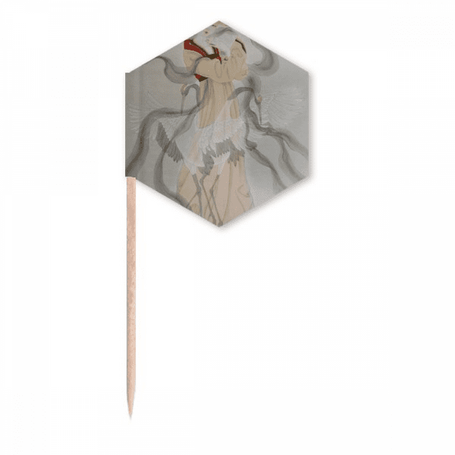 Folding Fan Beauty Chinese Painting Toothpick Flags Cupcake Picks Party Celebration