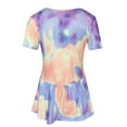 thumbnail image 4 of VEKDONE 2025 Womens Casual Short Sleeve Tunic Tops Scoop Neck T Shirts Tie Dye Vintage Summer Loose Fit Tunics Blouse, 4 of 6