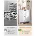 thumbnail image 7 of TROPOW Shoe Cabinet Organizer with 2 Flip Drawers, Freestanding Narrow Shoe Rack for Entryway, Freestanding Hidden Shoe Storage Cabinet for Entryway, Hallway, Living Room, Bedroom,White, 7 of 7