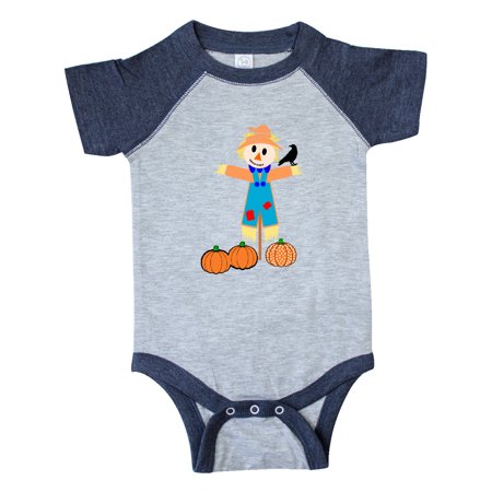 

Inktastic Cute Scarecrow With Pumpkins Gift Baby Boy or Baby Girl Bodysuit