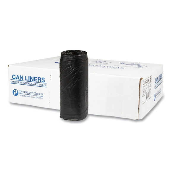 High-Density Commercial Can Liners 16 gal 8 microns 24" x 33" Black 1000/Carton S243308K