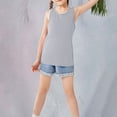 thumbnail image 4 of YunPes 3 Pack Girls Ribbed Tank Tops Crew Neck Sleeveless Shirts Kids Stretch Tight Summer Camisole Undershirts Racerback Tank Tops, 4 of 8