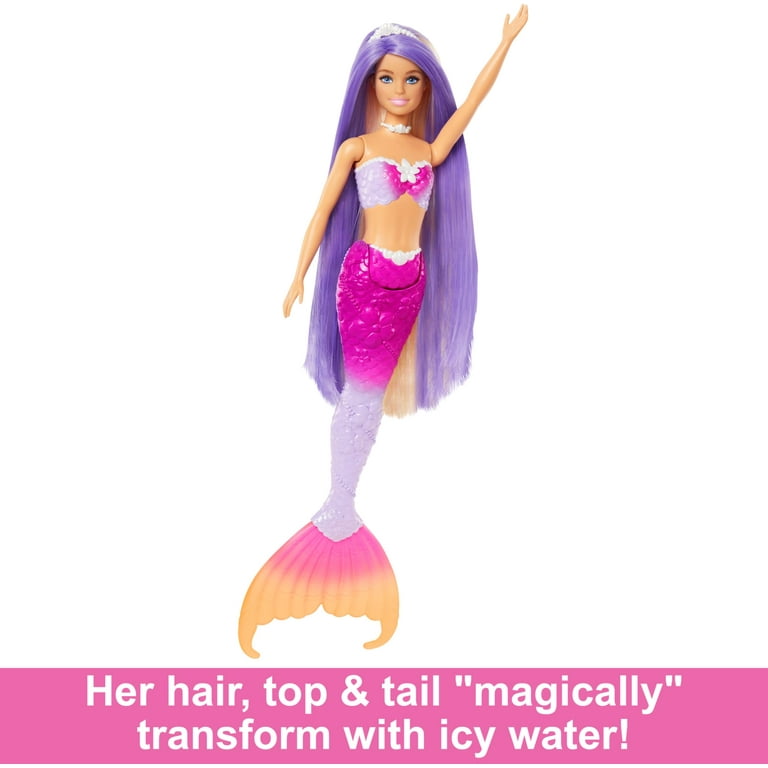 Barbie Mermaid Doll, Malibu with Pink Hair, Styling Accessories