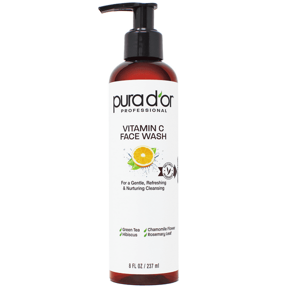 PURA D'OR Vitamin C Face Wash, 8 Fl Oz