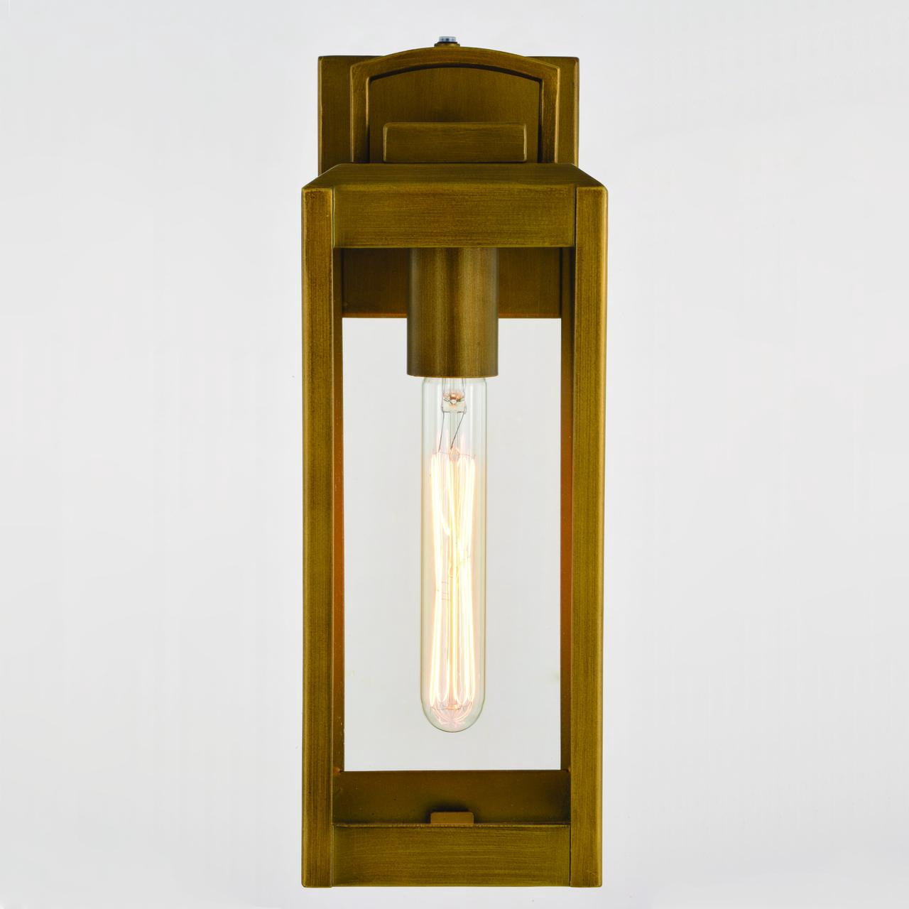 Vaxcel International T0628 5 in. Kinzie Outdoor Wall Light, Vintage Brass