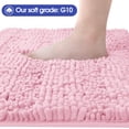thumbnail image 3 of HAKUNA Striped Pink Bathroom Rug Set 3 Pieces Ultra Soft, Non Slip Chenille Toilet Mat, Absorbent Plush Shaggy Bath Mats for Bathroom, Bedroom, Kitchen, 3 of 7