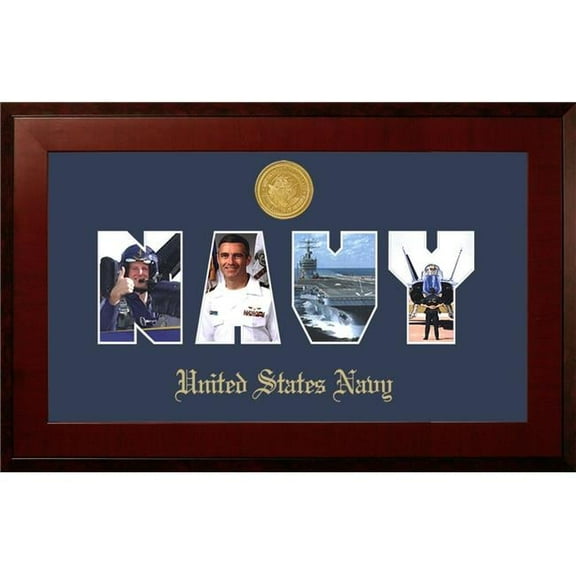 Campus Images NASSHO001S Patriot Frames Navy Collage Photo Honors Mahogany Frame with Gold Medallion
